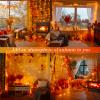 JMEXSUSS Connectable 33ft Orange Christmas Lights Indoor, 100 LED Orange String Lights Clear Wire, 8 Modes Outdoor Christmas Twinkle Light Plug in for Tree Party Decoration view 4