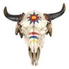 7.5" W Southwestern Indian Spirit Sun Dreamcatcher Bull Skull Wall Plaque view 1