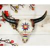 7.5" W Southwestern Indian Spirit Sun Dreamcatcher Bull Skull Wall Plaque view 4