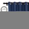 Fcosie Extra Long Curtains 10-24 ft Length, Natural Linen Blend Drapes for High Living Room Bedroom Loft, Privacy High Ceiling Drapery with Grommet Top, 1 Panel, 50" Wx168 L, Navy Blue view 3