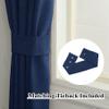 Fcosie Extra Long Curtains 10-24 ft Length, Natural Linen Blend Drapes for High Living Room Bedroom Loft, Privacy High Ceiling Drapery with Grommet Top, 1 Panel, 50" Wx168 L, Navy Blue view 4