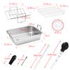 15 Inch Stainless Steel Roasting Pan with V-Shaped Rack and Turkey Baster - Rectangular Roaster for Turkey, Chicken, Vegetables - Fits 20lb Turkey view 4