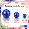 150 Pieces Vase Filler Faux Pearls Vase Makeup Beads No Hole Gloss Bead Mixed Sizes Round Pearl for Home Party Wedding Decor, 8/14/20 mm(Royal Blue) view 2