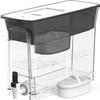 Waterdrop 35-Cup Slim Water Filter Dispenser, Large Capacity Water Filter Pitcher, 200-Gallon Long-Life, 5X Lifetime, Reduces Chlorine, PFOA/PFOS and More, BPA Free, Black (with 1 Filter) view 1