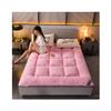 Plush Futon Mattress Floor Mattress Twin Mattress Topper Down Alternative Pillow Topper 10cm Thick Mattress Pad Thicken Sleeping Pad Foldable Roll Up(Pink,100x200cm) view 1