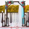 2Pcs Artificial Peony Flower Swag 16in Decorative Swag with Eucalyptus Leaves Silk Floral Swag Wedding Arch Flowers for Ceremony Home Wall Door Decor view 3