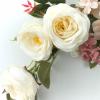 2Pcs Artificial Peony Flower Swag 16in Decorative Swag with Eucalyptus Leaves Silk Floral Swag Wedding Arch Flowers for Ceremony Home Wall Door Decor view 4