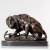 YouFine 100% Bronze Statue Sculpture Bronze Animal Home Decor 10.2" L Figurines of Fight Between Lion and Snake view 1