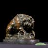YouFine 100% Bronze Statue Sculpture Bronze Animal Home Decor 10.2" L Figurines of Fight Between Lion and Snake view 4