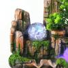 DNYSYSJ Tabletop Fountain,Small Rockery Waterscape Decor|Desktop Fountain Waterfall ATO-mizer with LED Light|Tabletop Sim-ulation R-esin Rockery Water Fountain Bonsai view 3