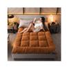 Plush Futon Mattress Floor Mattress Twin Mattress Topper Down Alternative Pillow Topper 10cm Thick Mattress Pad Thicken Sleeping Pad Foldable Roll Up(Brown,90X200cm) view 1