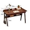Ytaoka Solid Wood Writing Desk, 47" Mid-Century Modern Walnut Desk, Home Office Computer Desk with 2 Drawers and Storage Shelf, Laptop Desk, Study Table, Work Desk Station view 3