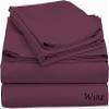 800 TC 4pc Sheet Set 100% Giza Cotton Soft & Smooth Deep Pocket Twin Extra Long Bed Size (39" x 80") Wine Solid Fit Up to 12-14 inch Deep Mattress view 1