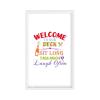 Deck Life Rustic Sign with Wood Frame, Welcome to Our Deck, Sit Long, Talk Much And Laugh Often Printable Farmhouse Entryway Wooden Artwork, Wall Art Decor Hanging Plaque, New Home Gift, 12x22 Inch view 1