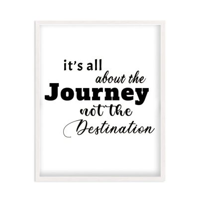 Adventure Wall Hanging Wood Framed Sign, It's All About The Journey Not The Destination Rustic Wooden Plaque for Porch, Farmhouse Wall Art Decor, Funny Welcome Artwork, 16x20 Inch