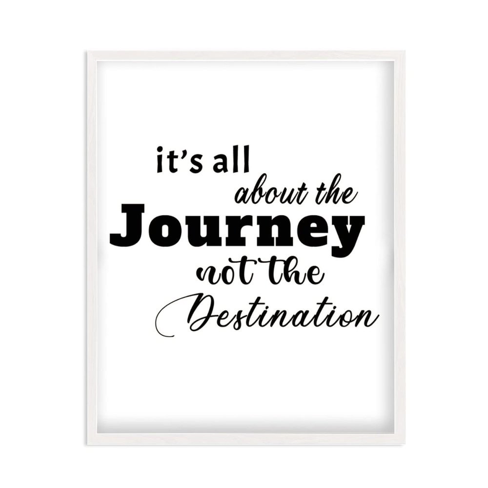 Adventure Wall Hanging Wood Framed Sign, It's All About The Journey Not The Destination Rustic Wooden Plaque for Porch, Farmhouse Wall Art Decor, Funny Welcome Artwork, 16x20 Inch