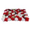 12Pcs Flowers Wall Panel 24x16 3D Flower Wall Decor Silk Flowers for Wedding Photograhpy Venue Rose Plant Artificial Flower Mat Patio Greenery Flower Pillar for Home Garden - White & Red Rose view 1