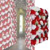 12Pcs Flowers Wall Panel 24x16 3D Flower Wall Decor Silk Flowers for Wedding Photograhpy Venue Rose Plant Artificial Flower Mat Patio Greenery Flower Pillar for Home Garden - White & Red Rose view 2