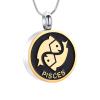 12 Constellation Pattern Stainless Steel Cremation Urn Necklace for Ashes Remembrance Jewelry Memorial Urn Necklace view 1