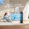 Dreo Tower Fan for Bedroom, Smart Oscillating Quiet Floor Fans, Standing Bladeless Fan with Remote and WiFi Voice Control, 4 Modes, 4 Speeds, 8H Timer, 28dB, Works with Alexa/Google view 2