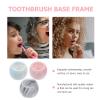 3pcs Marbling Ceramic Electric Toothbrush Holder Stylish Bathroom Organizer for Electric Toothbrushes and Toothpaste Easy to Clean Design in Grey and view 2