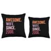 Awesome Wife Since 2008 | 17th wedding anniversary 17 years Throw Pillow view 3