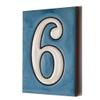 10cm x 7.5cm Blue & White Spanish Hand-painted Ceramic Number Tiles & Filigree Frames (Blue Number 6) view 1