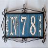 10cm x 7.5cm Blue & White Spanish Hand-painted Ceramic Number Tiles & Filigree Frames (Blue 2 End Set) view 3