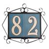 10cm x 7.5cm Blue & White Spanish Hand-painted Ceramic Number Tiles & Filigree Frames (Blue Number 0) view 2