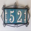 10cm x 7.5cm Blue & White Spanish Hand-painted Ceramic Number Tiles & Filigree Frames (Blue Number 3) view 4