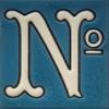 10cm x 7.5cm Blue & White Spanish Hand-painted Ceramic Number Tiles & Filigree Frames (Blue No Sign) view 2