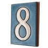10cm x 7.5cm Blue & White Spanish Hand-painted Ceramic Number Tiles & Filigree Frames (Blue Number 8) view 1