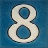 10cm x 7.5cm Blue & White Spanish Hand-painted Ceramic Number Tiles & Filigree Frames (Blue Number 8) view 2