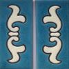 10cm x 7.5cm Blue & White Spanish Hand-painted Ceramic Number Tiles & Filigree Frames (Blue Letter A) view 4