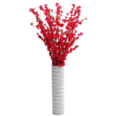 DCQRY WYSRJ 10PCS Artificial Peach Blossom Branches 49inch Long Stem Silk Cherry Blossom Spring Peach Flowers Fake Flower Arrangements for Home Wedding Decoration