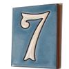 10cm x 7.5cm Blue & White Spanish Hand-painted Ceramic Number Tiles & Filigree Frames (Blue Number 7) view 1