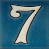 10cm x 7.5cm Blue & White Spanish Hand-painted Ceramic Number Tiles & Filigree Frames (Blue Number 7) view 2