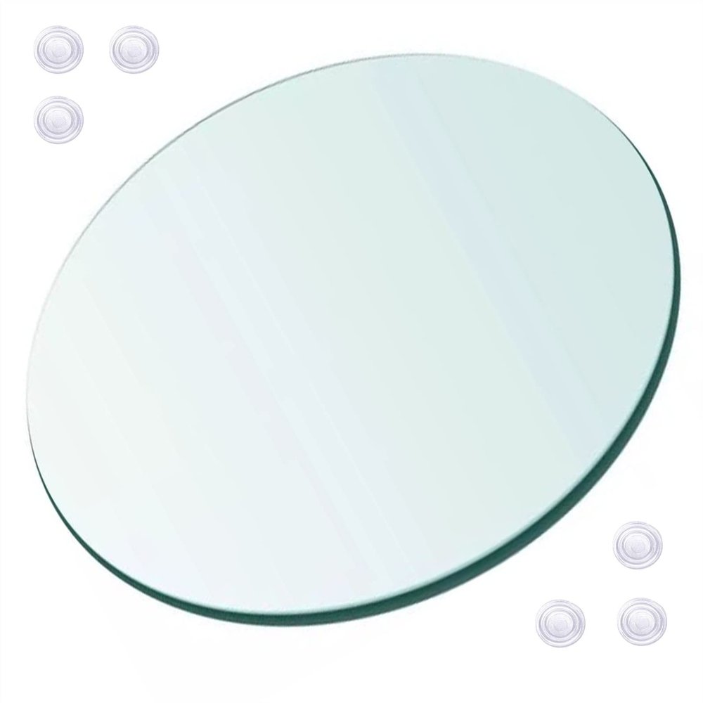 KDLKCT6 Tempered Glass Table Top,Tempered Polished Edge,Round Glass Table Top -Clear,Glass Table Top 21in 23in 24in 25in 27in 28in Thickness: 9mm, High Temperature Resistance,Not Fragile