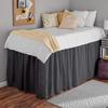 Bed Skirt for Dorm Room, Dorm Sized Bed Skirt Three Fabric Sides College Dorm Bed Skirt Elastic Dust Ruffles Easy Fit Wrinkle and Fade Resistant - Dark Grey Solid - Twin XL - 45 Inch Drop view 3