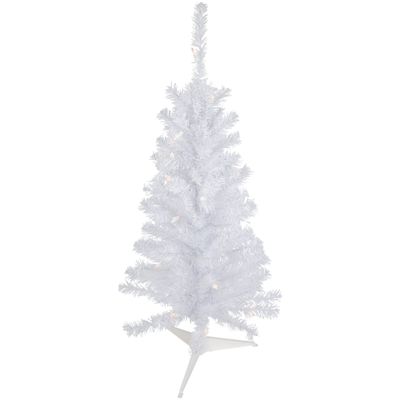 3' Pre-Lit Woodbury White Pine Slim Artificial Christmas Tree Clear Lights