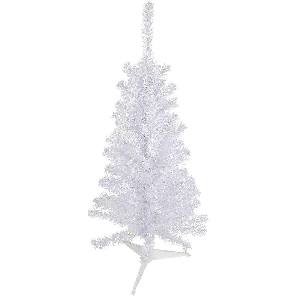 3' Pre-Lit Woodbury White Pine Slim Artificial Christmas Tree Clear Lights