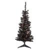 4' Pre-Lit Black Artificial Tinsel Christmas Tree Clear Lights view 1