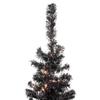 4' Pre-Lit Black Artificial Tinsel Christmas Tree Clear Lights view 3