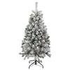 4.5' Flocked Madison Pine Artificial Christmas Tree Unlit view 1