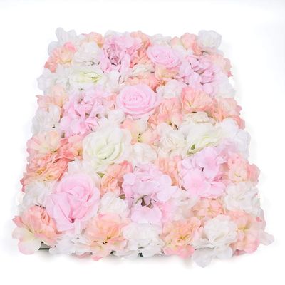 4 Pcs Artificial Flower Wall Panels 60x40cm 3D Flower Background for Wall, Light Pink Wedding Flower Decorations Wall Silk Rose Panels for Candy Wall, Photo Areas, Stage Background, 24 x16inch
