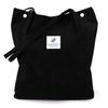 LHMTQVK Tote Women Girls, Large Capacity Corduroy Reusable Grocery Shoulder Bag with Inner Pockets,Black view 1
