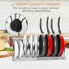 Expandable Pot and Pan Organizers Rack, 10+ Pans and Pots Lid Organizer Rack Holder Fit for Kitchen Cabinet Bakeware Organizer Rack Holder with 10 Adjustable Compartments view 4