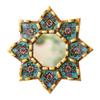 DecorContreras Peruvian Star Wall Mirror, Turquoise Hand-Painted Glass, 6" view 1