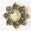 DecorContreras Peruvian Star Wall Mirror, Turquoise Hand-Painted Glass, 6" view 2