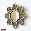 DecorContreras Peruvian Star Wall Mirror, Turquoise Hand-Painted Glass, 6" view 4